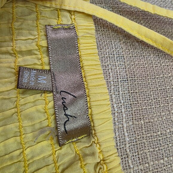 y2k Butter Yellow Pastel Coquette Boho Hippie Fairy Cottage Cowgirl Lacey Top - Picture 11 of 13